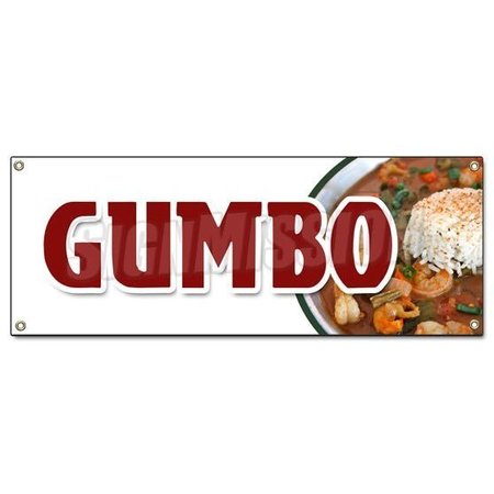 SIGNMISSION GUMBO BANNER SIGN louisiana creole andouille sausage homemade shrimp B-Gumbo